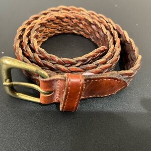 Unisex Braided Leather Belt - Rich Brown